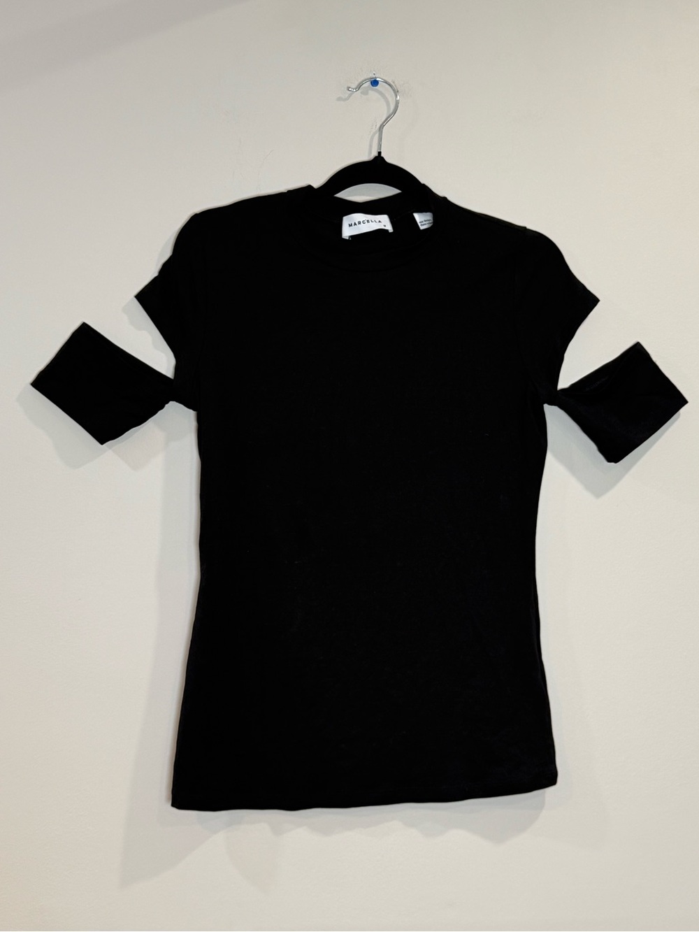 🔥MARELLA Women’s Black Short Sleeve Cutout Top Size M EC🔥